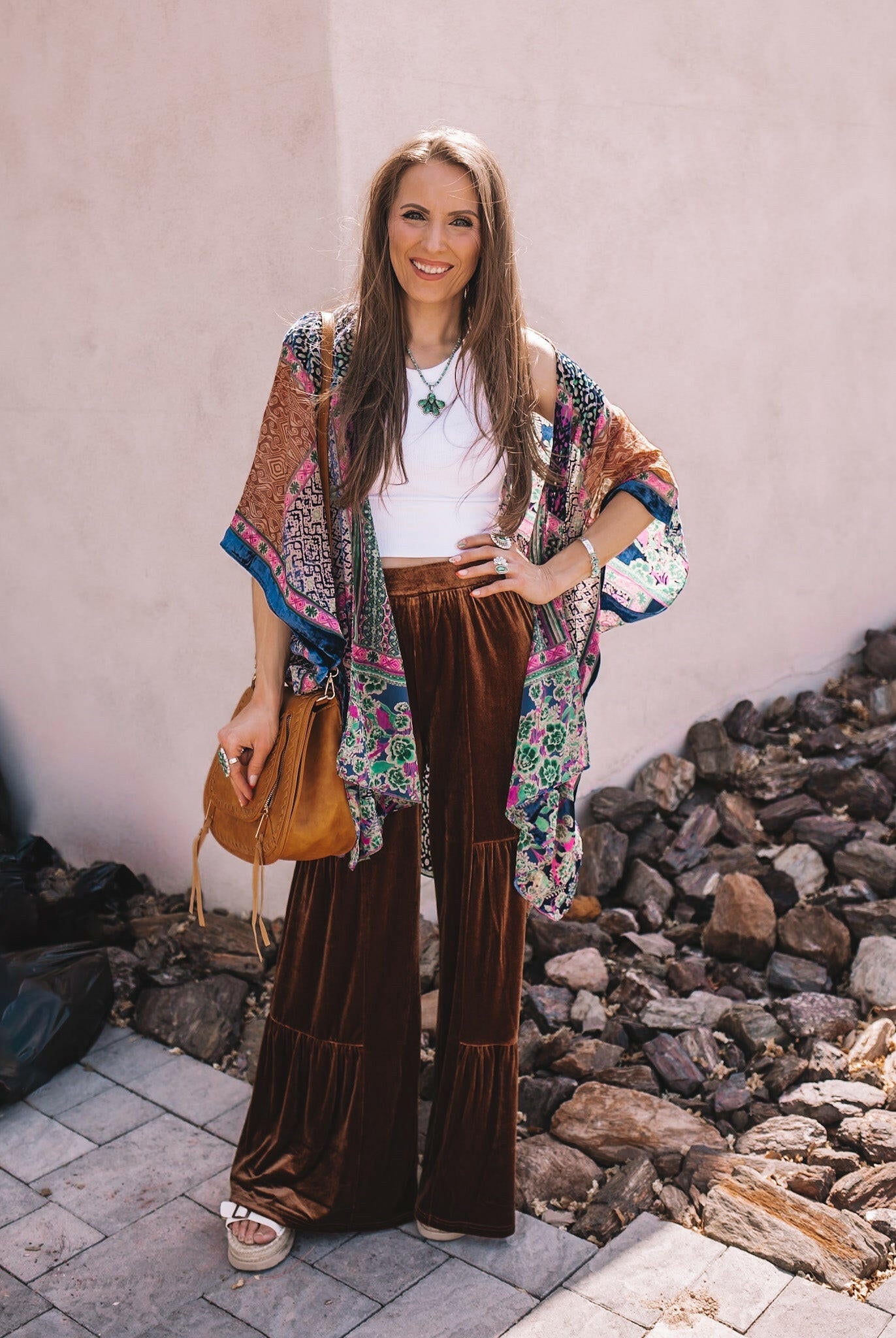 Bohemian Burnout Velvet Kimono-Kimonos-Krush Kandy, Women's Online Fashion Boutique Located in Phoenix, Arizona (Scottsdale Area)