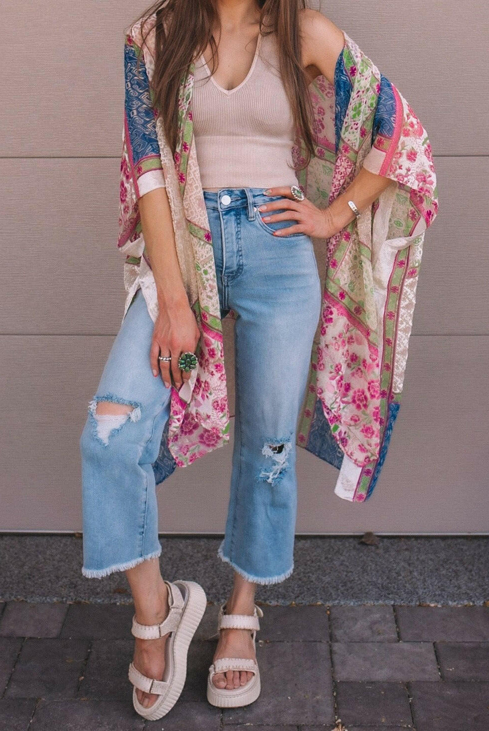 Bohemian Burnout Velvet Kimono-Kimonos-Krush Kandy, Women's Online Fashion Boutique Located in Phoenix, Arizona (Scottsdale Area)