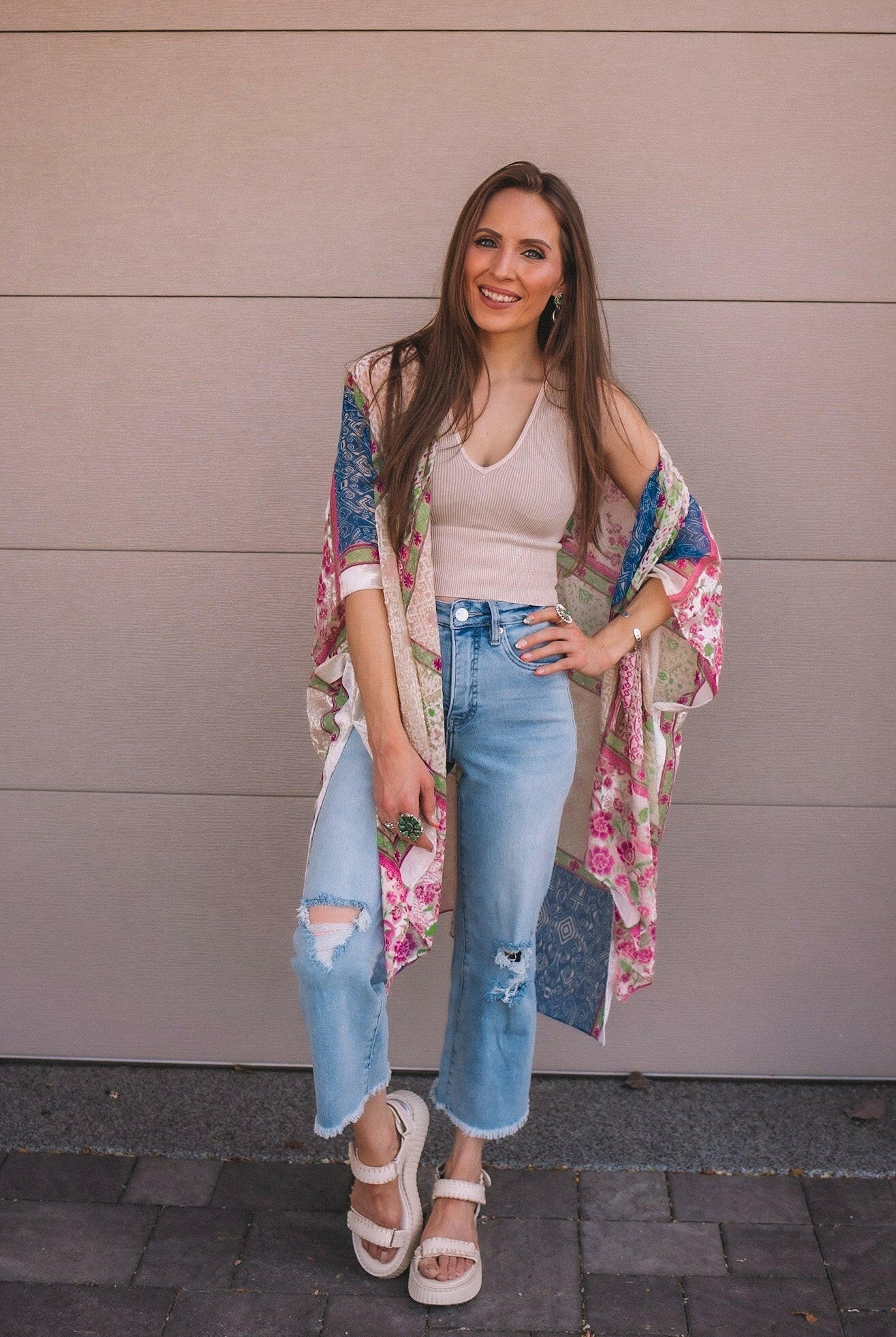 RfM Full Size Tummy Control High Waist Raw Hem Distressed Jeans-Krush Kandy, Women's Online Fashion Boutique Located in Phoenix, Arizona (Scottsdale Area)