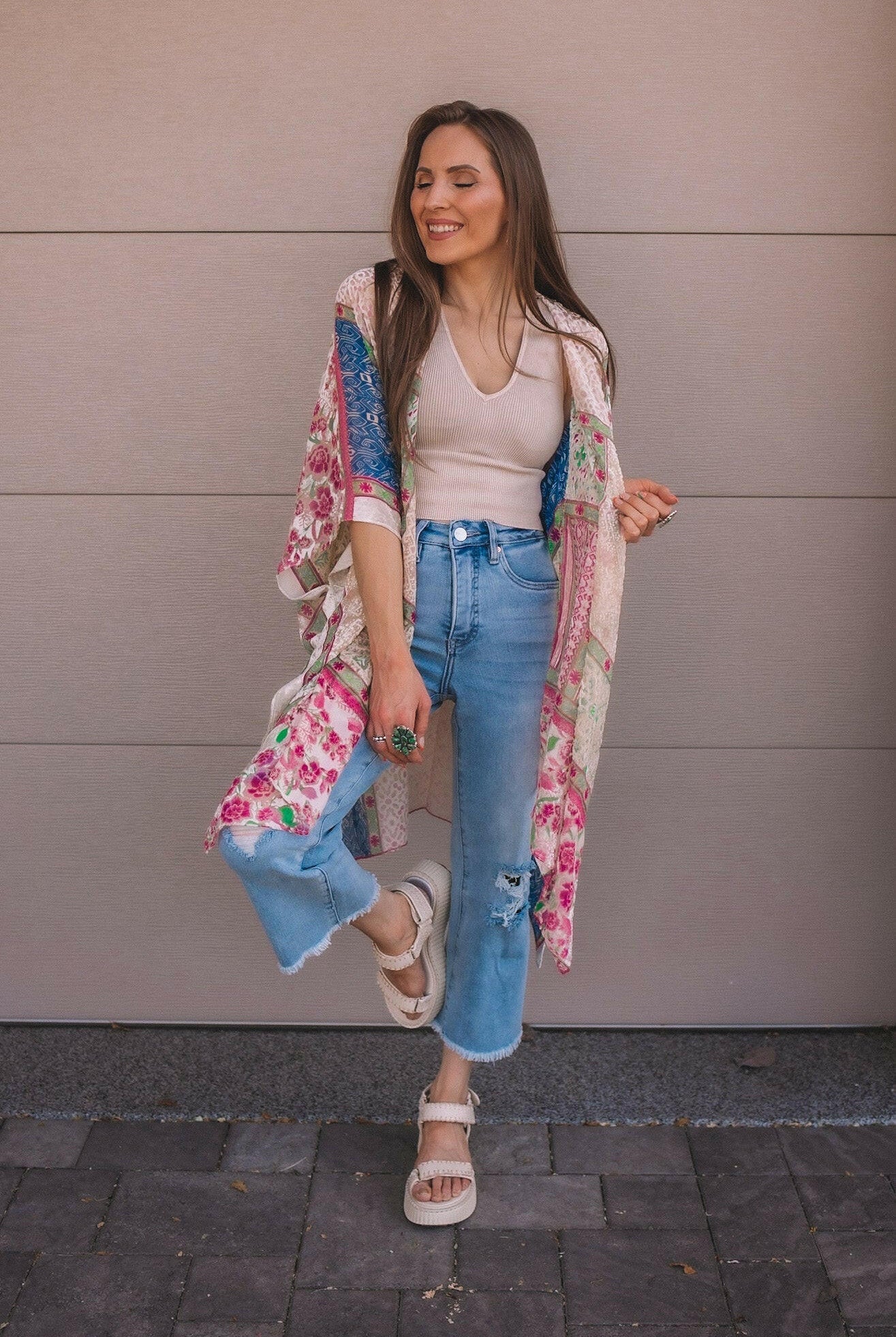 Bohemian Burnout Velvet Kimono-Kimonos-Krush Kandy, Women's Online Fashion Boutique Located in Phoenix, Arizona (Scottsdale Area)