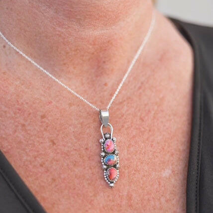 Three Stone Concho Pendant-Pendant Necklaces-Krush Kandy, Women's Online Fashion Boutique Located in Phoenix, Arizona (Scottsdale Area)