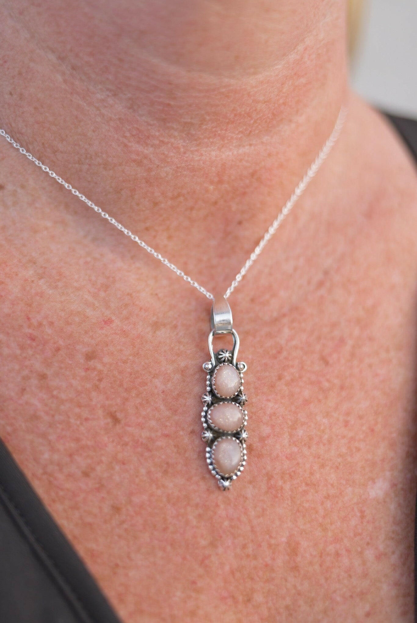 Three Stone Concho Pendant-Pendant Necklaces-Krush Kandy, Women's Online Fashion Boutique Located in Phoenix, Arizona (Scottsdale Area)