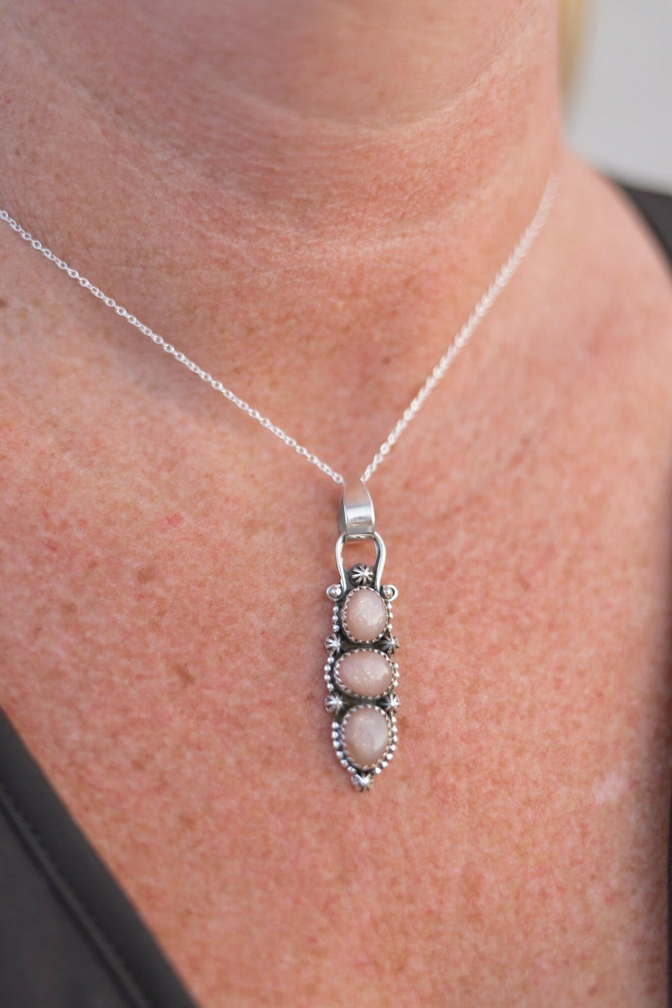 Three Stone Concho Pendant-Pendant Necklaces-Krush Kandy, Women's Online Fashion Boutique Located in Phoenix, Arizona (Scottsdale Area)