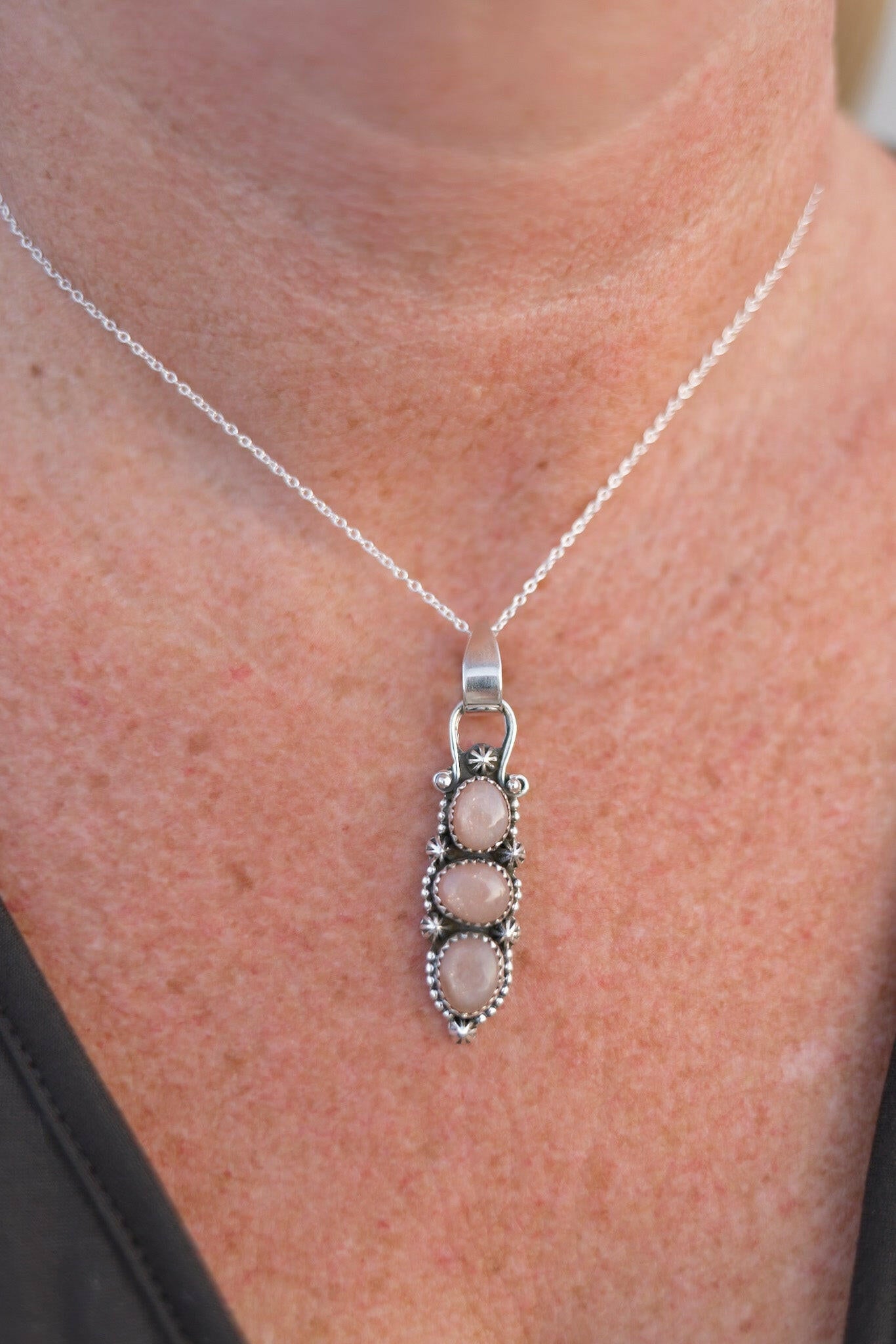 Three Stone Concho Pendant-Pendant Necklaces-Krush Kandy, Women's Online Fashion Boutique Located in Phoenix, Arizona (Scottsdale Area)