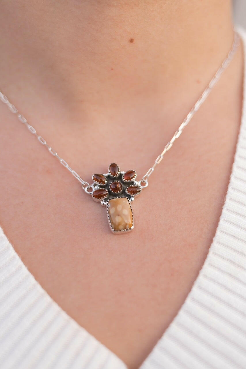 Bambi & Amber Stone Necklaces-Chain Necklaces-Krush Kandy, Women's Online Fashion Boutique Located in Phoenix, Arizona (Scottsdale Area)