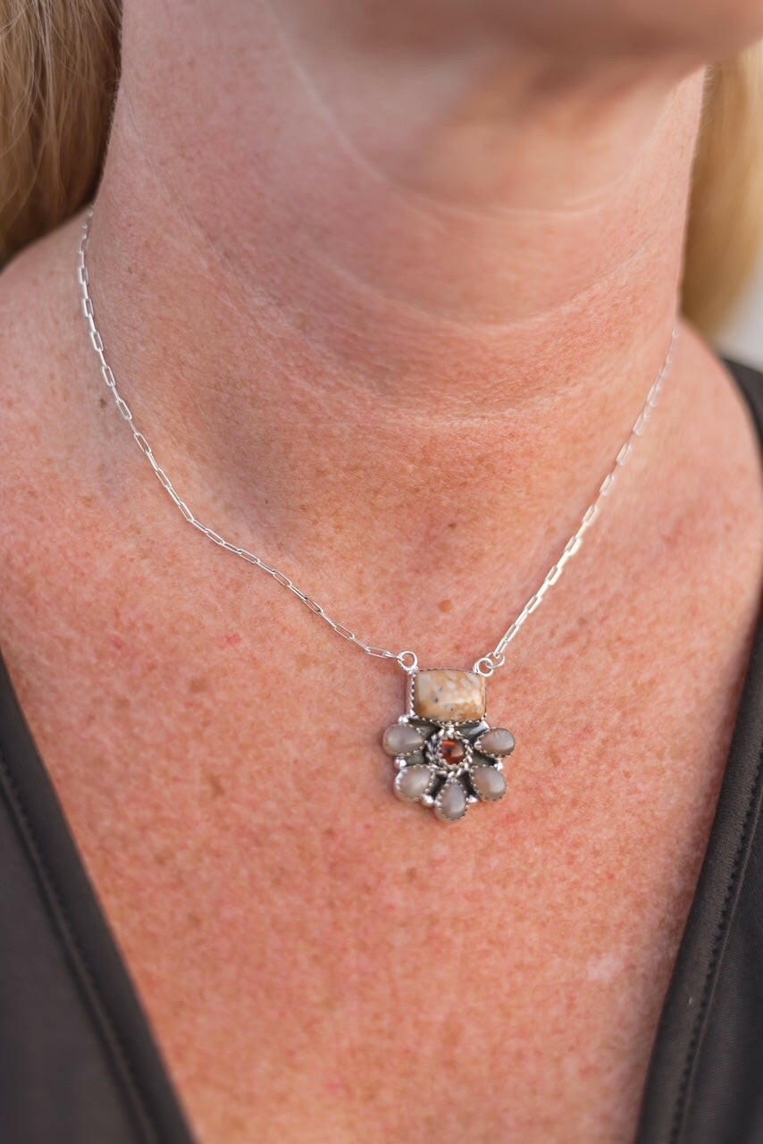 Bambi & Amber Stone Necklaces-Chain Necklaces-Krush Kandy, Women's Online Fashion Boutique Located in Phoenix, Arizona (Scottsdale Area)