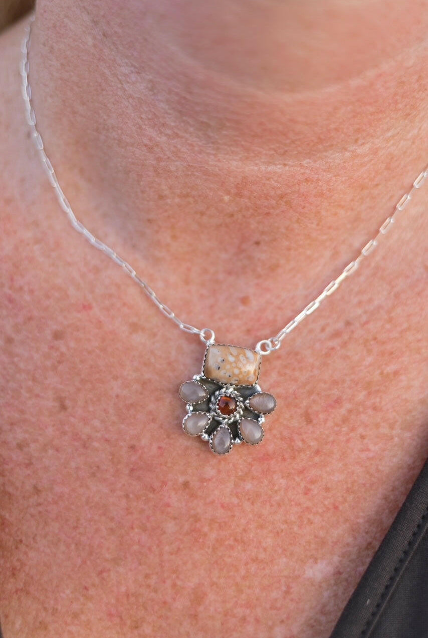 Bambi & Amber Stone Necklaces-Chain Necklaces-Krush Kandy, Women's Online Fashion Boutique Located in Phoenix, Arizona (Scottsdale Area)