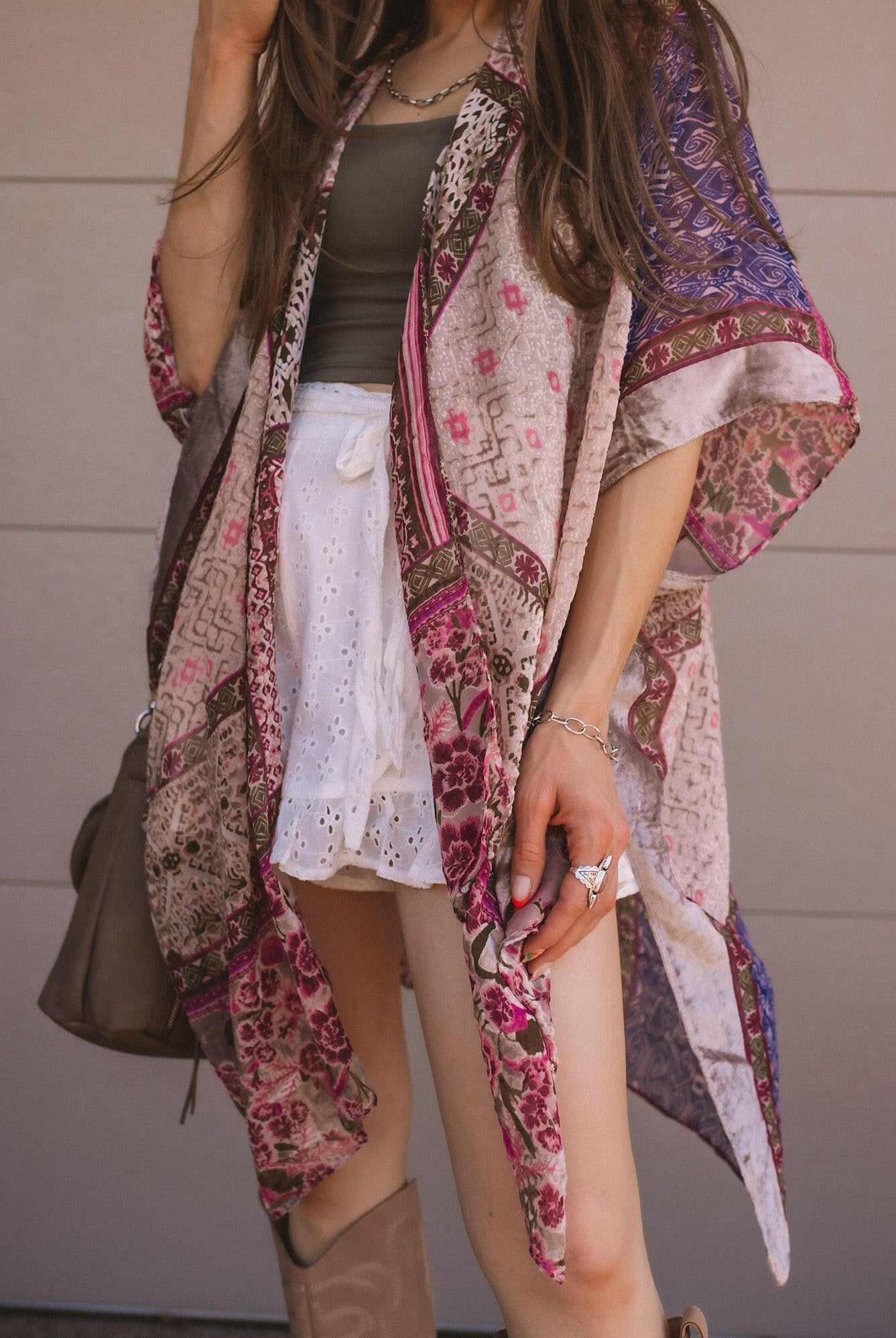 Bohemian Burnout Velvet Kimono-Kimonos-Krush Kandy, Women's Online Fashion Boutique Located in Phoenix, Arizona (Scottsdale Area)