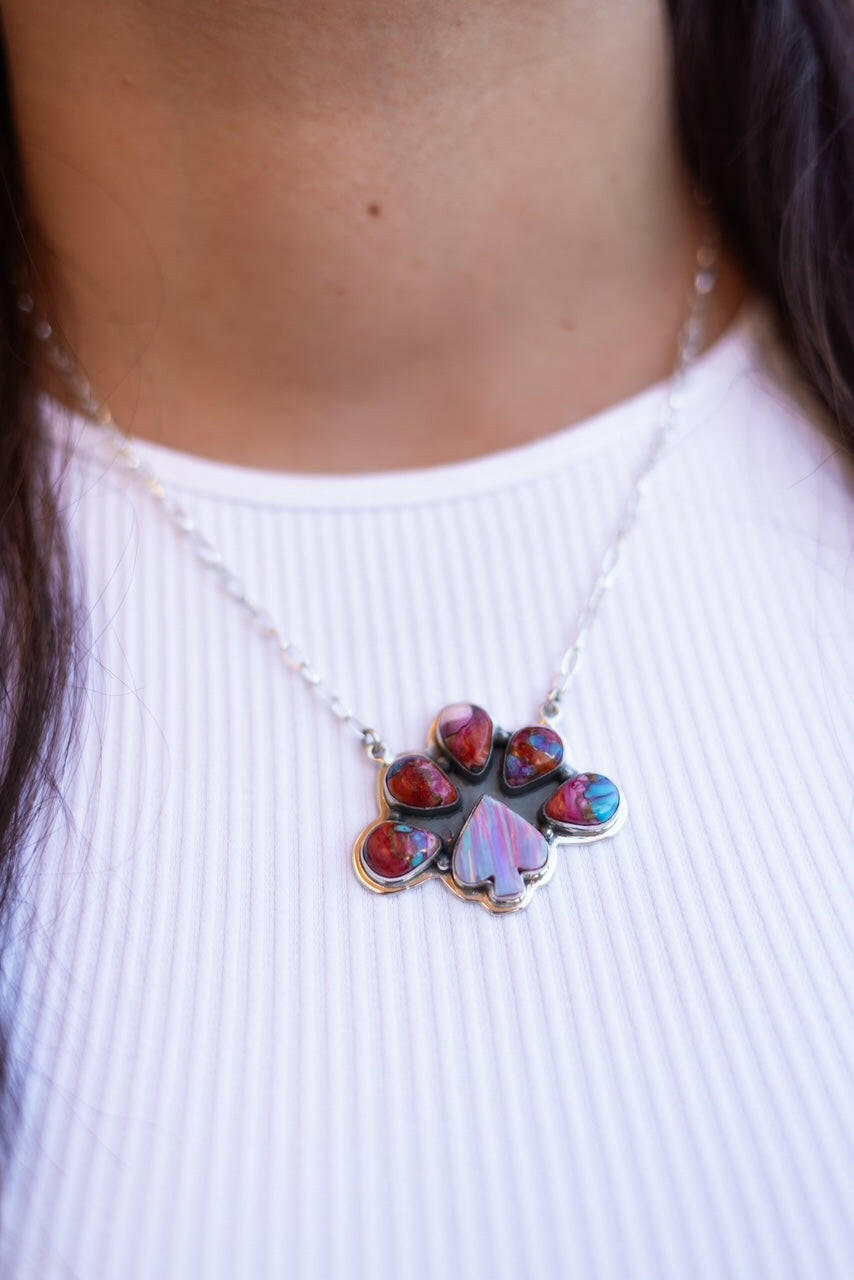Into The Wild Spade Stone Cluster Necklaces-Necklaces-Krush Kandy, Women's Online Fashion Boutique Located in Phoenix, Arizona (Scottsdale Area)