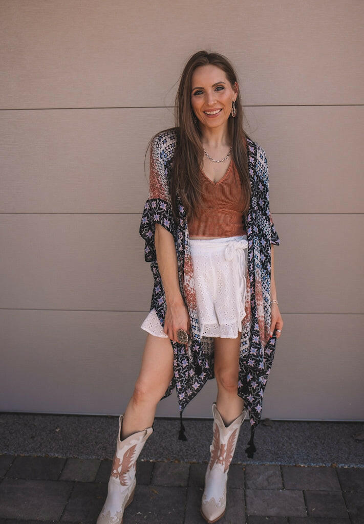 Kelsey Boho Print Combo Kimono-Kimonos-Krush Kandy, Women's Online Fashion Boutique Located in Phoenix, Arizona (Scottsdale Area)