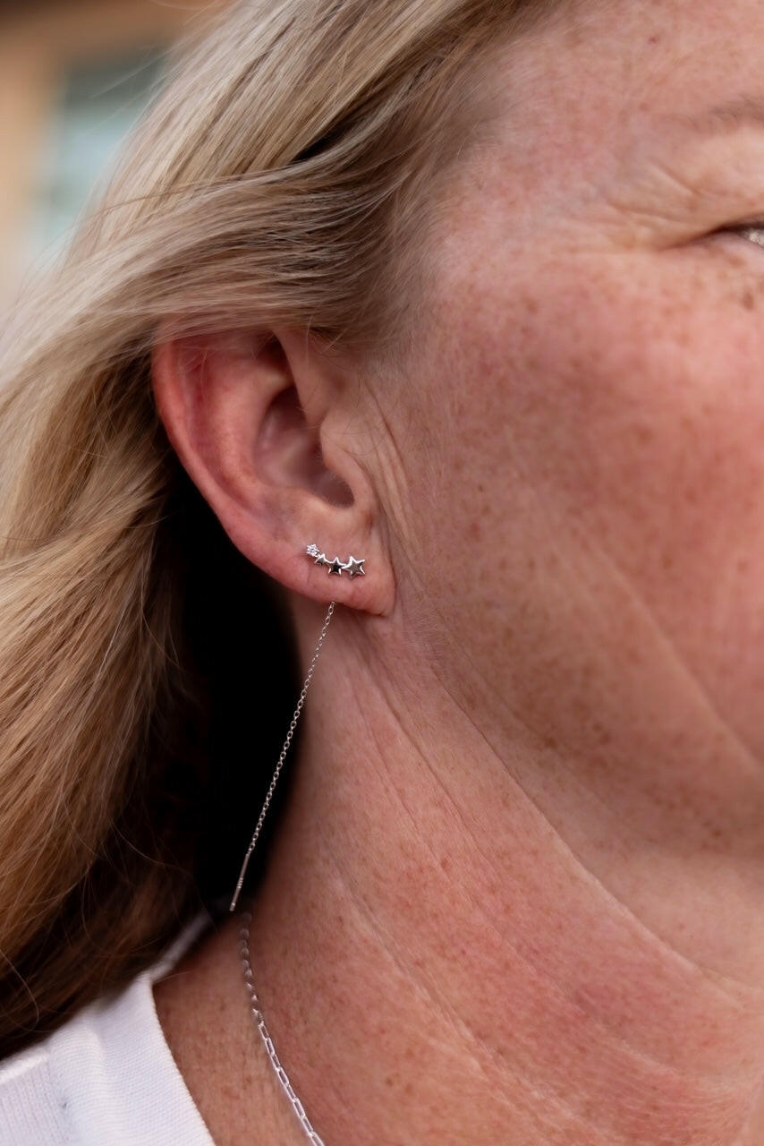 Sterling Silver Tassel Trend Threader Earrings-Earrings-Krush Kandy, Women's Online Fashion Boutique Located in Phoenix, Arizona (Scottsdale Area)