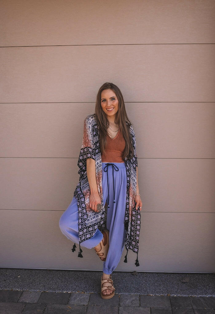 Kelsey Boho Print Combo Kimono-Kimonos-Krush Kandy, Women's Online Fashion Boutique Located in Phoenix, Arizona (Scottsdale Area)