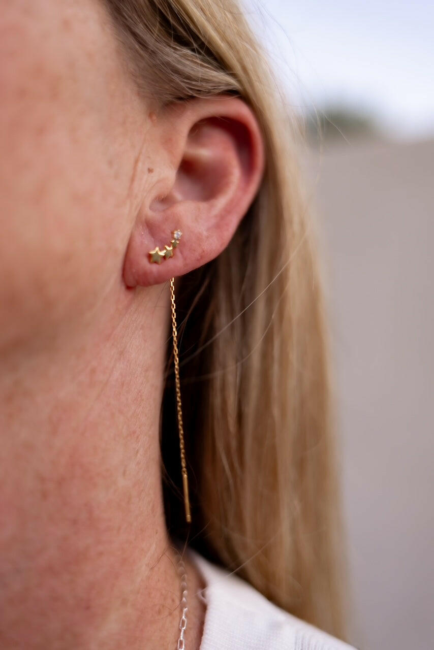 Sterling Silver Tassel Trend Threader Earrings-Earrings-Krush Kandy, Women's Online Fashion Boutique Located in Phoenix, Arizona (Scottsdale Area)