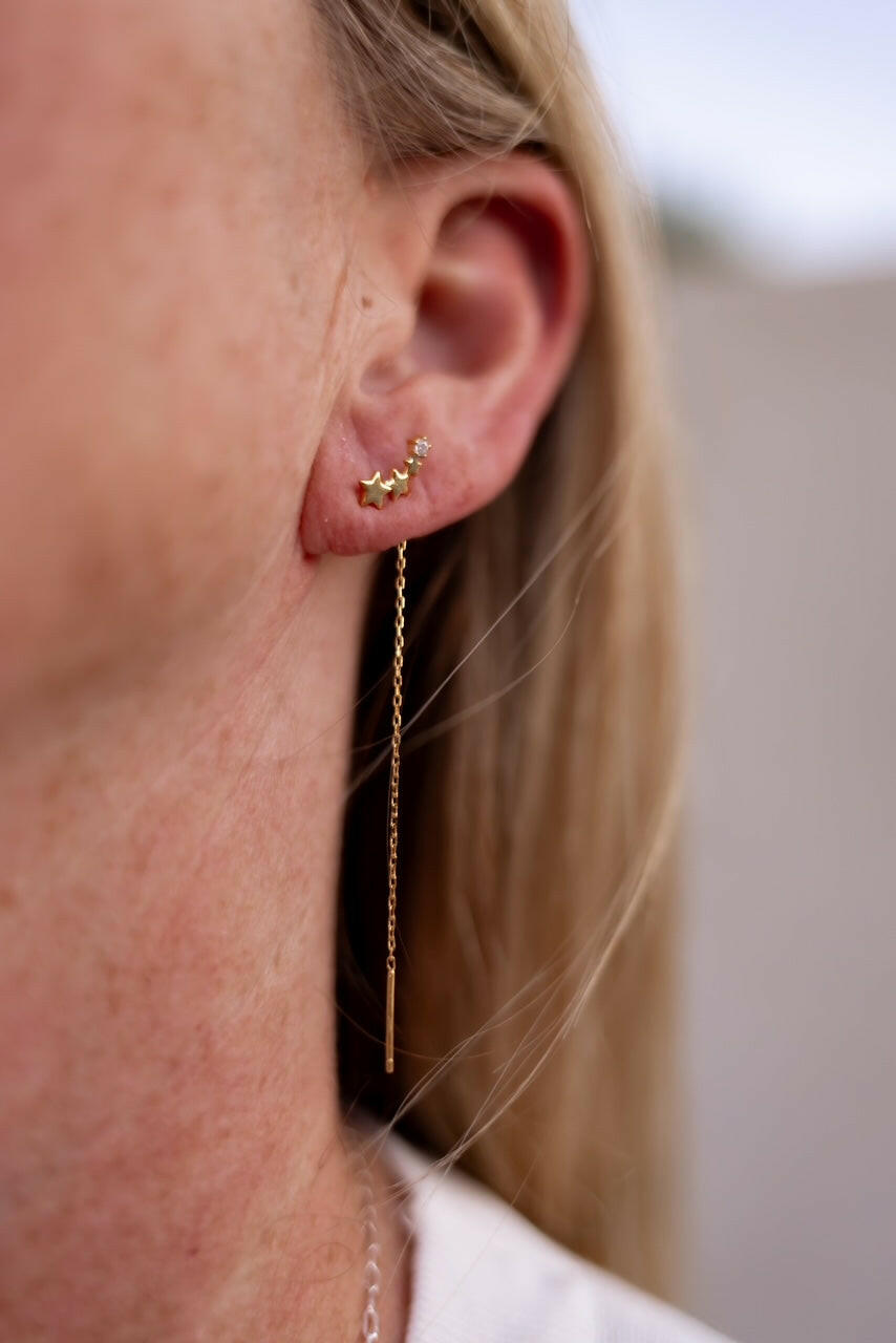 Sterling Silver Tassel Trend Threader Earrings-Earrings-Krush Kandy, Women's Online Fashion Boutique Located in Phoenix, Arizona (Scottsdale Area)