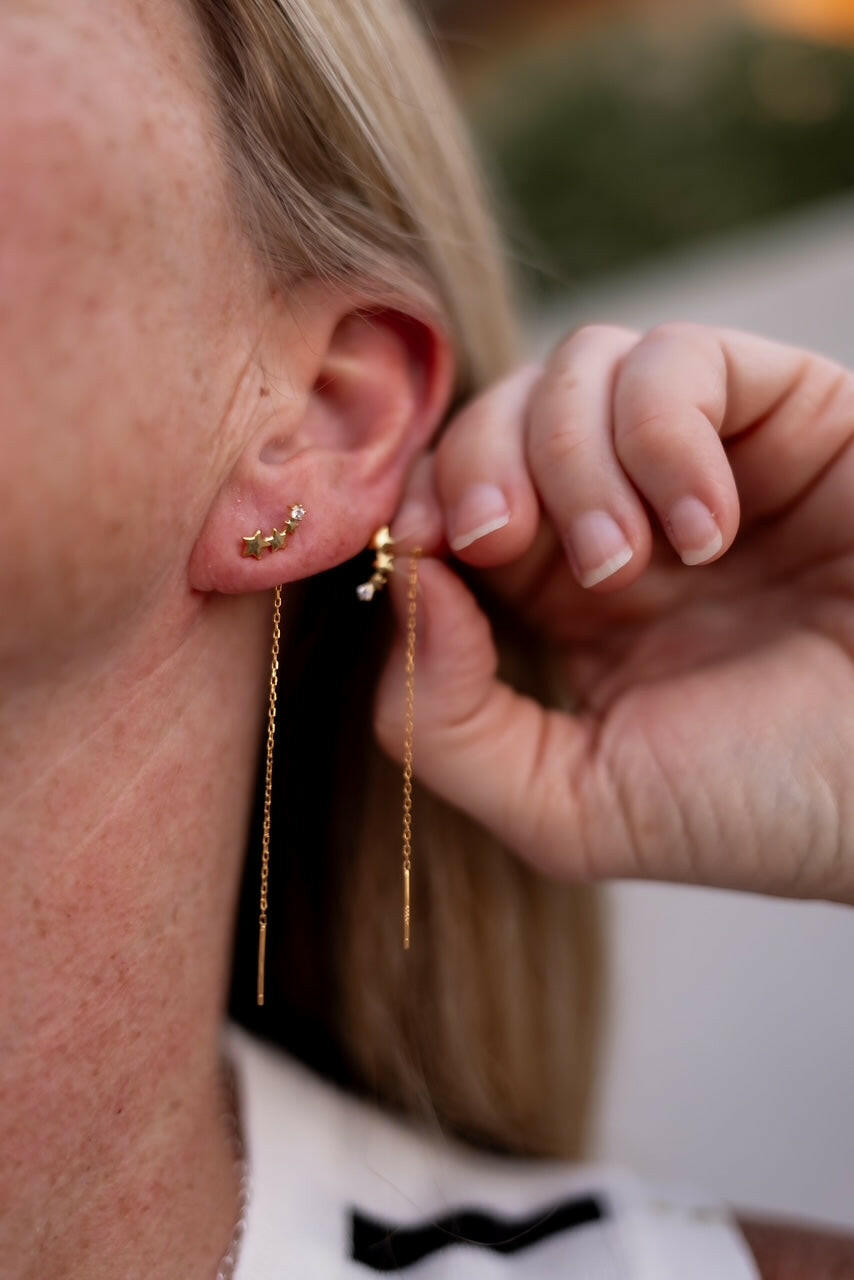 Sterling Silver Tassel Trend Threader Earrings-Earrings-Krush Kandy, Women's Online Fashion Boutique Located in Phoenix, Arizona (Scottsdale Area)