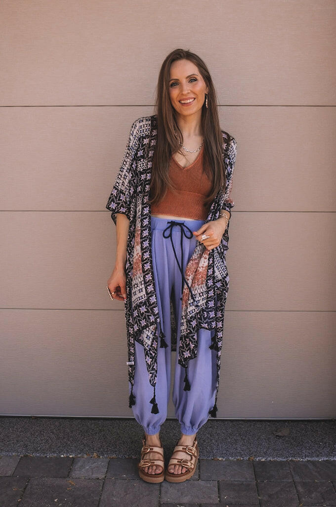 Kelsey Boho Print Combo Kimono-Kimonos-Krush Kandy, Women's Online Fashion Boutique Located in Phoenix, Arizona (Scottsdale Area)