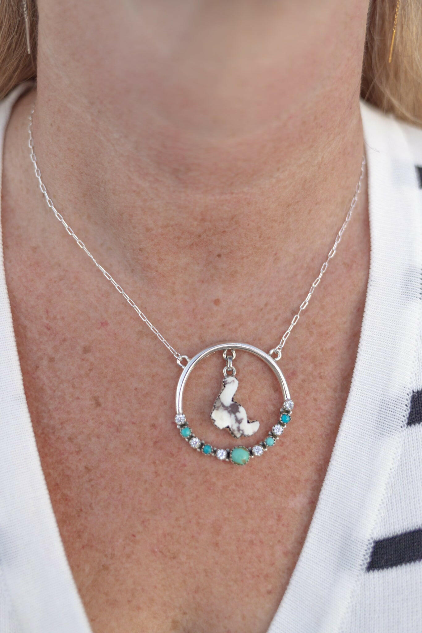 Dino in the Wild Circle Chain Pendant-Necklaces-Krush Kandy, Women's Online Fashion Boutique Located in Phoenix, Arizona (Scottsdale Area)