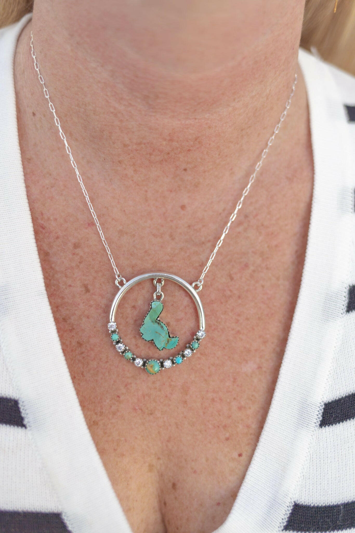 Dino in the Wild Circle Chain Pendant-Necklaces-Krush Kandy, Women's Online Fashion Boutique Located in Phoenix, Arizona (Scottsdale Area)