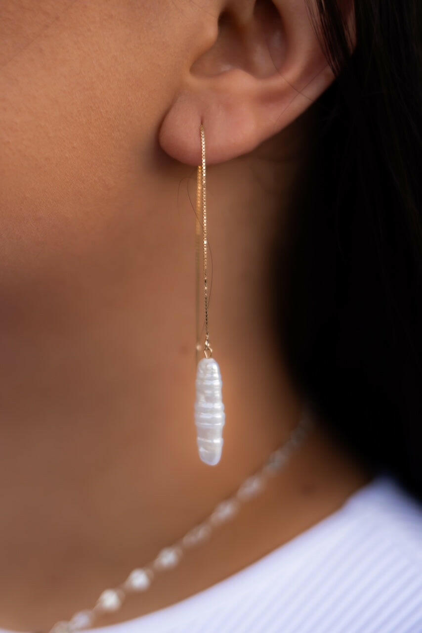 Chic Pearl Tassel Threader Earrings-Earrings-Krush Kandy, Women's Online Fashion Boutique Located in Phoenix, Arizona (Scottsdale Area)