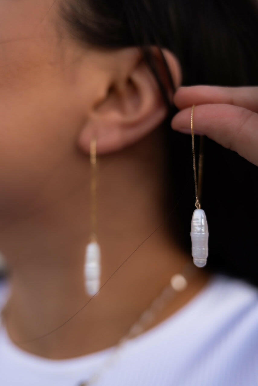 Chic Pearl Tassel Threader Earrings-Earrings-Krush Kandy, Women's Online Fashion Boutique Located in Phoenix, Arizona (Scottsdale Area)