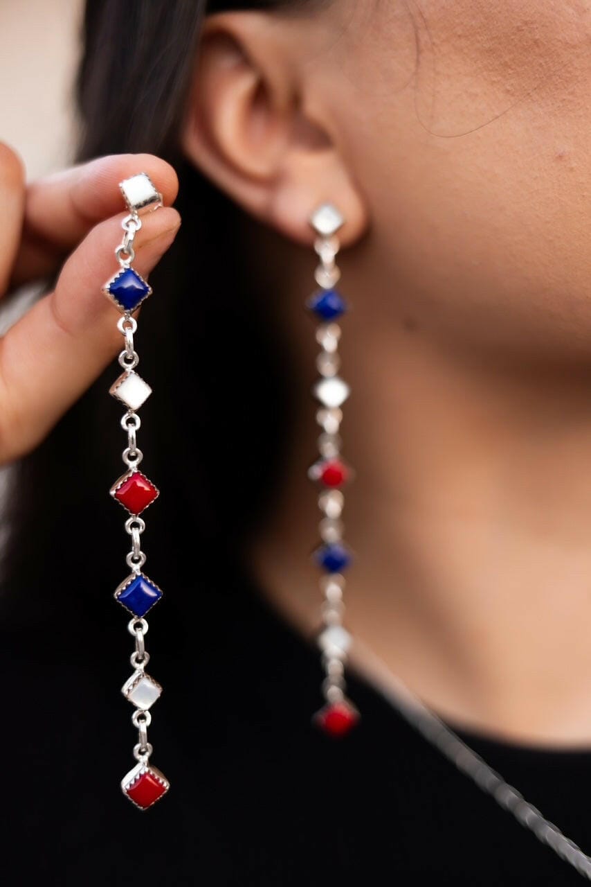 White Dawn Dangles-Earrings-Krush Kandy, Women's Online Fashion Boutique Located in Phoenix, Arizona (Scottsdale Area)