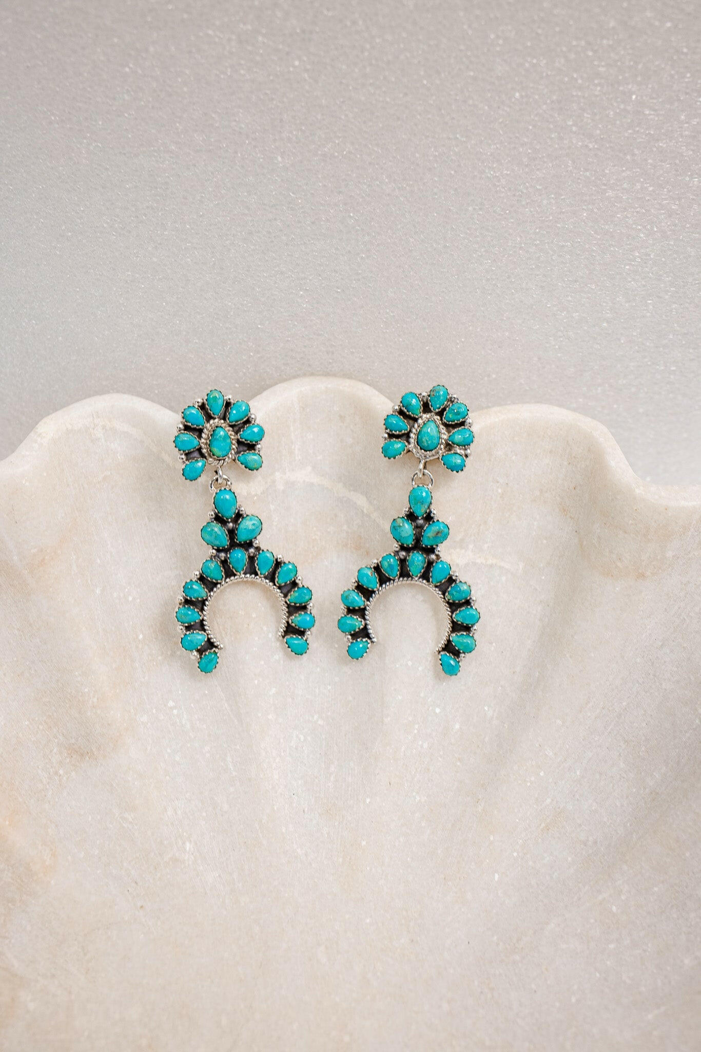 Sterling Silver & Stone Crowned Horseshoe Earrings-Drop Earrings-Krush Kandy, Women's Online Fashion Boutique Located in Phoenix, Arizona (Scottsdale Area)