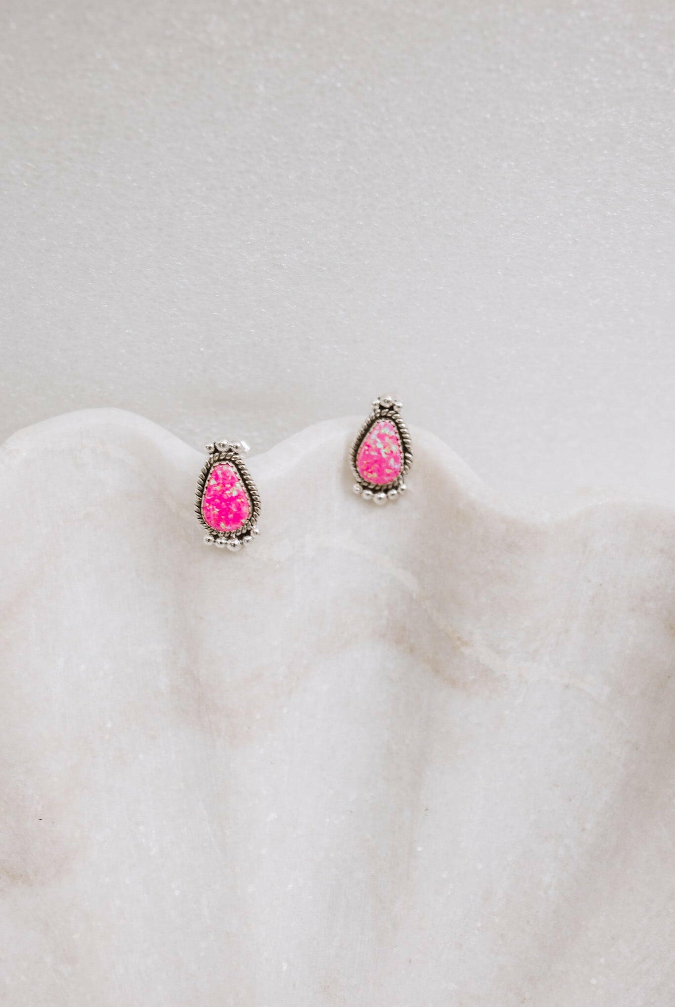 Mini Twisted Rope Single Stone Sterling Silver Studs-Stud Earrings-Krush Kandy, Women's Online Fashion Boutique Located in Phoenix, Arizona (Scottsdale Area)