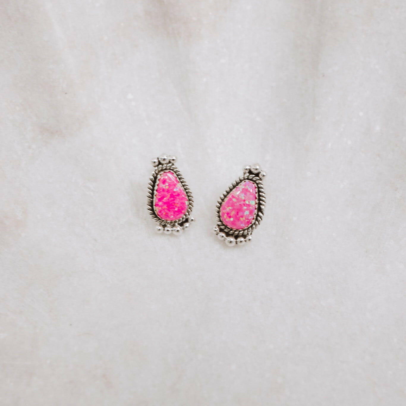 Mini Twisted Rope Single Stone Sterling Silver Studs-Stud Earrings-Krush Kandy, Women's Online Fashion Boutique Located in Phoenix, Arizona (Scottsdale Area)