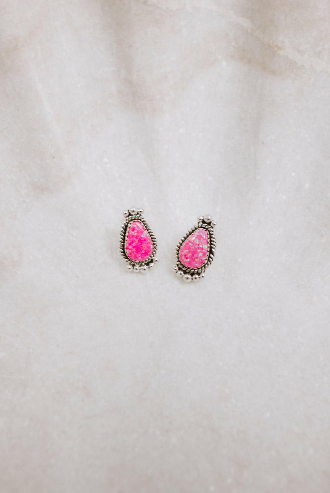 Mini Twisted Rope Single Stone Sterling Silver Studs-Stud Earrings-Krush Kandy, Women's Online Fashion Boutique Located in Phoenix, Arizona (Scottsdale Area)
