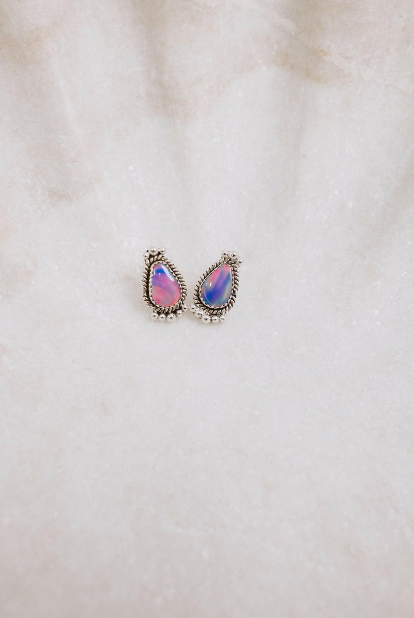 Mini Twisted Rope Single Stone Sterling Silver Studs-Stud Earrings-Krush Kandy, Women's Online Fashion Boutique Located in Phoenix, Arizona (Scottsdale Area)
