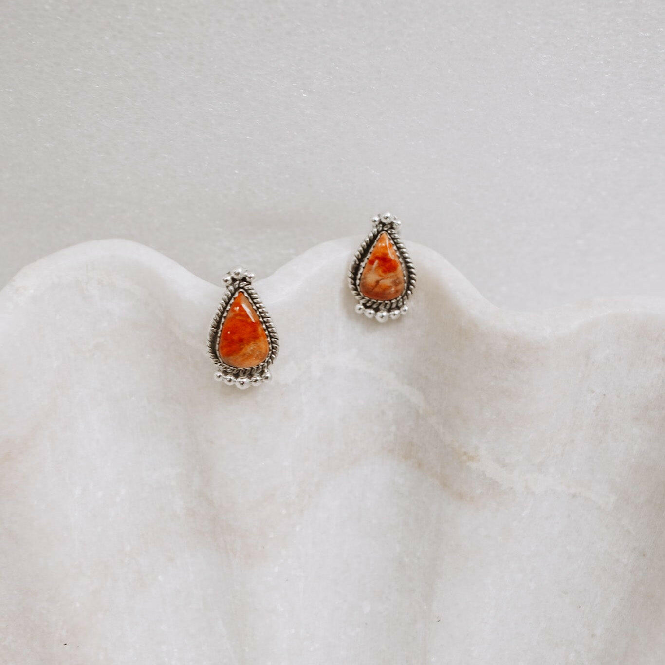 Mini Twisted Rope Single Stone Sterling Silver Studs-Stud Earrings-Krush Kandy, Women's Online Fashion Boutique Located in Phoenix, Arizona (Scottsdale Area)