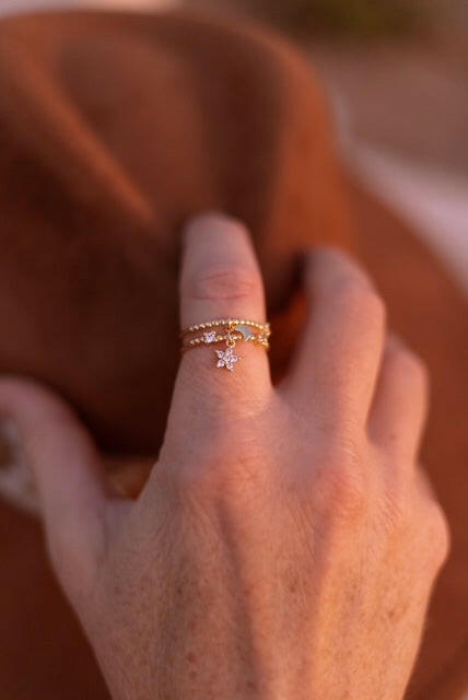 Cubic Zirconia Pentagram Minimalist Stackable Ring-Rings-Krush Kandy, Women's Online Fashion Boutique Located in Phoenix, Arizona (Scottsdale Area)