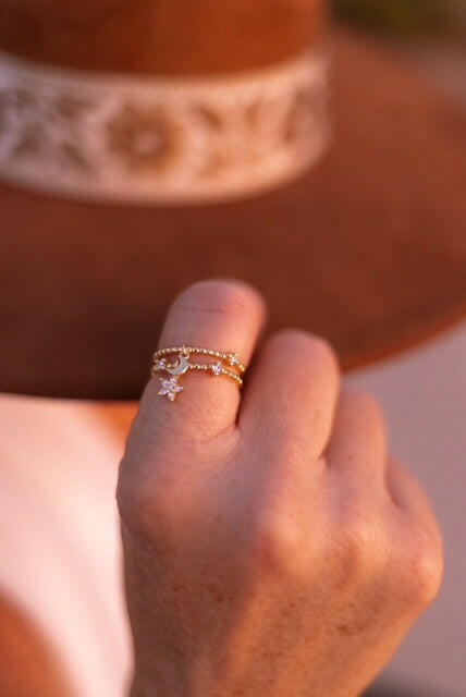 Cubic Zirconia Pentagram Minimalist Stackable Ring-Rings-Krush Kandy, Women's Online Fashion Boutique Located in Phoenix, Arizona (Scottsdale Area)