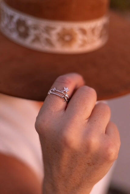 Cubic Zirconia Pentagram Minimalist Stackable Ring-Rings-Krush Kandy, Women's Online Fashion Boutique Located in Phoenix, Arizona (Scottsdale Area)