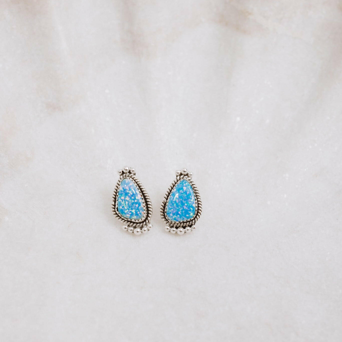 Mini Twisted Rope Single Stone Sterling Silver Studs-Stud Earrings-Krush Kandy, Women's Online Fashion Boutique Located in Phoenix, Arizona (Scottsdale Area)