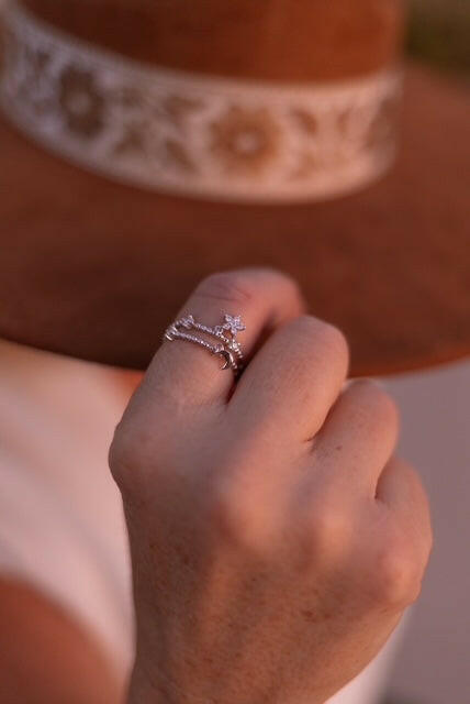 Cubic Zirconia Pentagram Minimalist Stackable Ring-Rings-Krush Kandy, Women's Online Fashion Boutique Located in Phoenix, Arizona (Scottsdale Area)