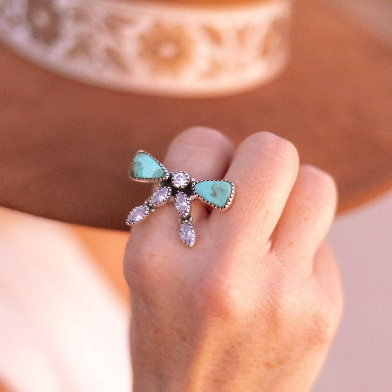 Bow & Crystal Stone Ring-Rings-Krush Kandy, Women's Online Fashion Boutique Located in Phoenix, Arizona (Scottsdale Area)