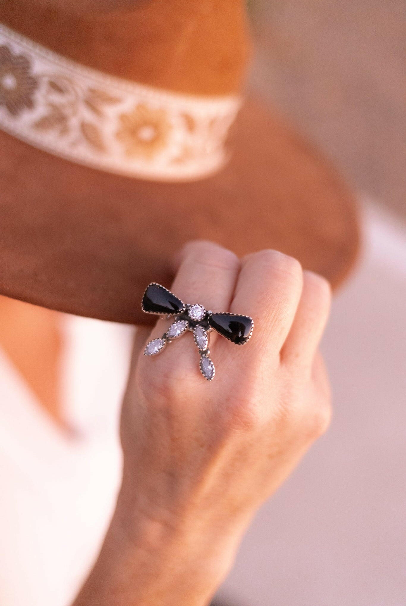 Bow & Crystal Stone Ring-Rings-Krush Kandy, Women's Online Fashion Boutique Located in Phoenix, Arizona (Scottsdale Area)