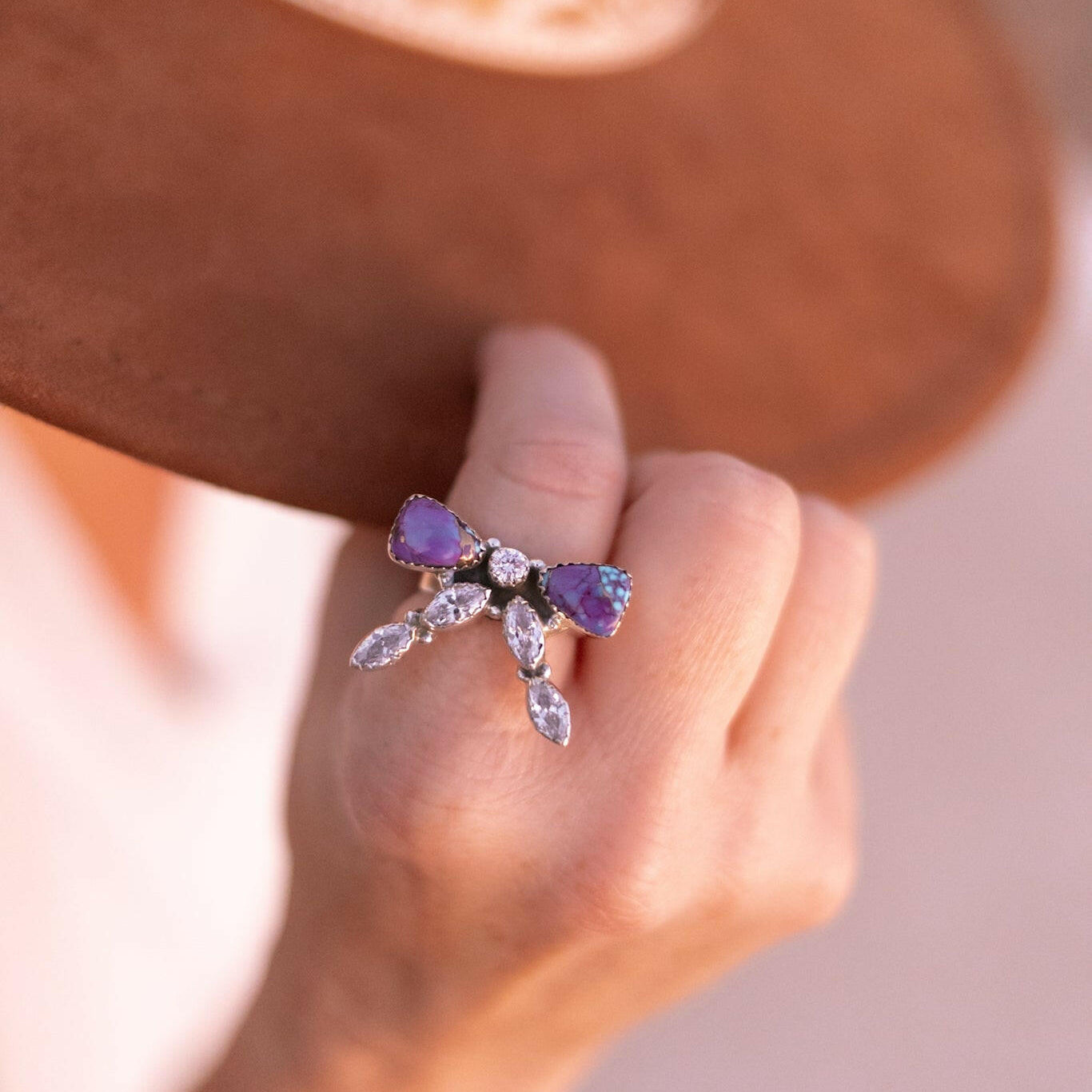 Bow & Crystal Stone Ring-Rings-Krush Kandy, Women's Online Fashion Boutique Located in Phoenix, Arizona (Scottsdale Area)