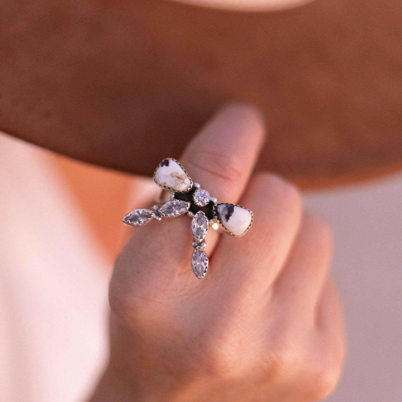 Bow & Crystal Stone Ring-Rings-Krush Kandy, Women's Online Fashion Boutique Located in Phoenix, Arizona (Scottsdale Area)