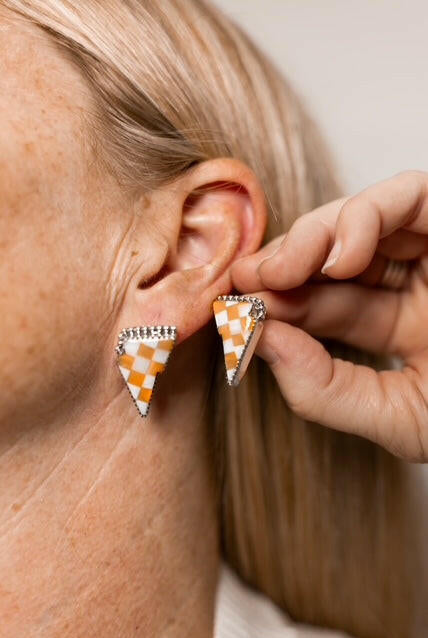 Orange Aurora Kandy Stud Bolt Earrings-Earrings-Krush Kandy, Women's Online Fashion Boutique Located in Phoenix, Arizona (Scottsdale Area)