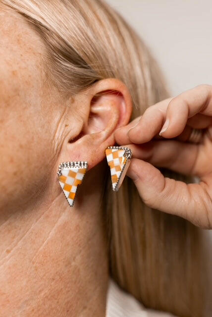 Orange Aurora Kandy Stud Bolt Earrings-Earrings-Krush Kandy, Women's Online Fashion Boutique Located in Phoenix, Arizona (Scottsdale Area)