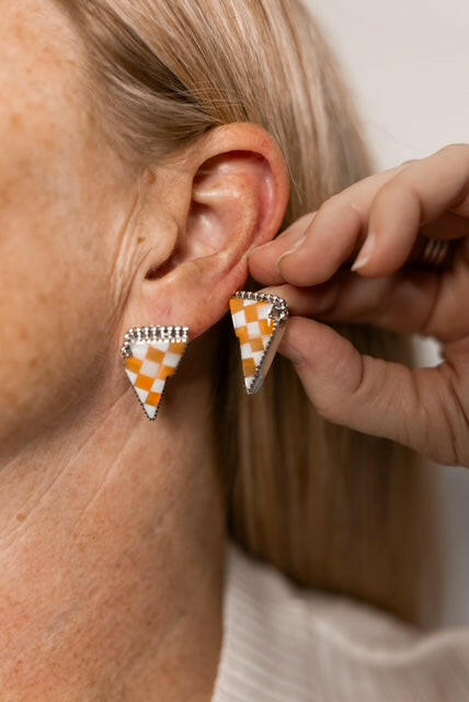 Orange Aurora Kandy Stud Bolt Earrings-Earrings-Krush Kandy, Women's Online Fashion Boutique Located in Phoenix, Arizona (Scottsdale Area)