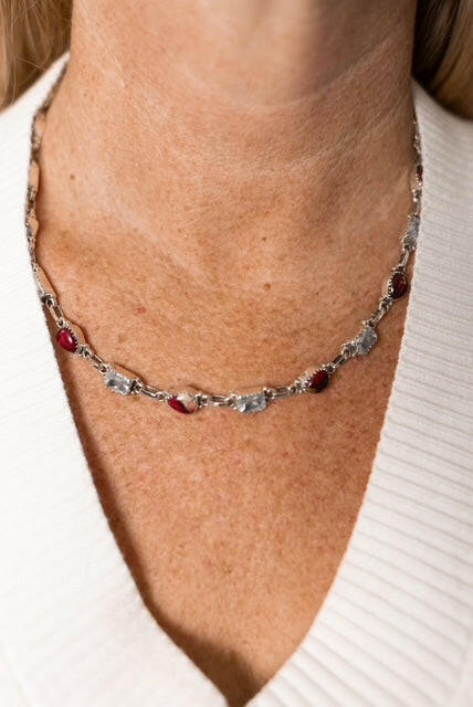 Darling Dahlias and Crystals Statement Necklace-Necklaces-Krush Kandy, Women's Online Fashion Boutique Located in Phoenix, Arizona (Scottsdale Area)