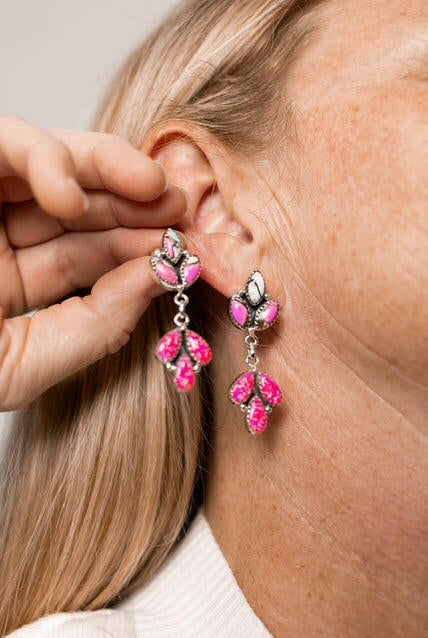 Cotton Candy & Mimosa Pink Opal Earrings-Earrings-Krush Kandy, Women's Online Fashion Boutique Located in Phoenix, Arizona (Scottsdale Area)