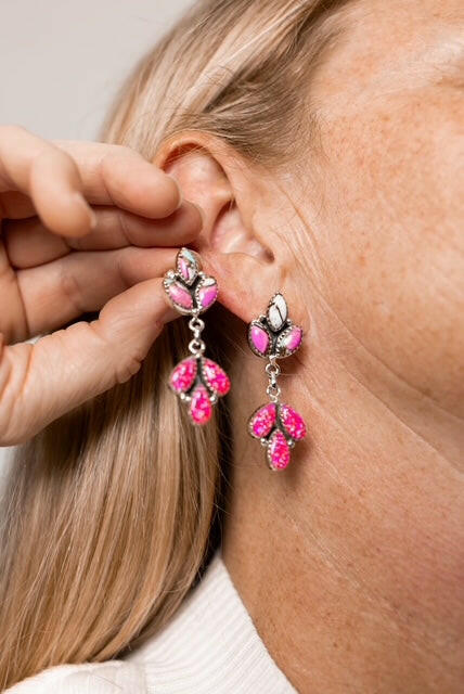 Cotton Candy & Mimosa Pink Opal Earrings-Earrings-Krush Kandy, Women's Online Fashion Boutique Located in Phoenix, Arizona (Scottsdale Area)