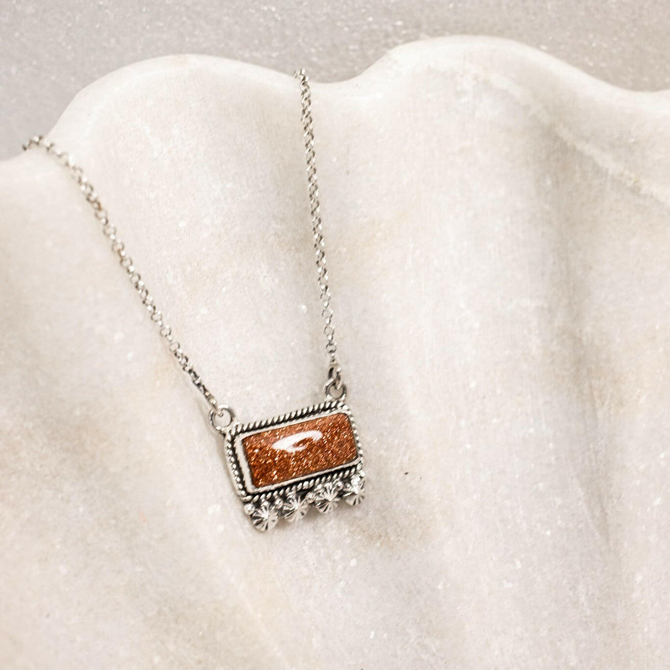 Square Dance Sterling Silver Bar Necklace-Squash Blossom Necklaces-Krush Kandy, Women's Online Fashion Boutique Located in Phoenix, Arizona (Scottsdale Area)
