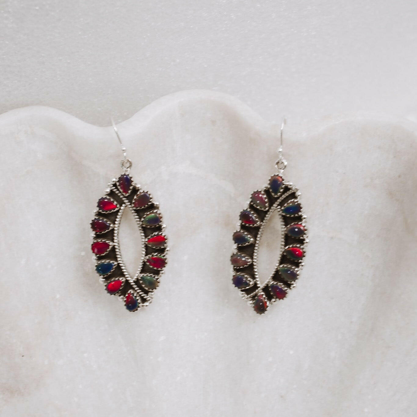 Perfect Fit Sterling Silver Stone Cluster Earrings-Stud Earrings-Krush Kandy, Women's Online Fashion Boutique Located in Phoenix, Arizona (Scottsdale Area)