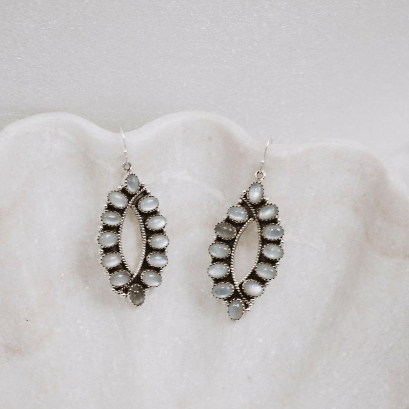 Perfect Fit Sterling Silver Stone Cluster Earrings-Stud Earrings-Krush Kandy, Women's Online Fashion Boutique Located in Phoenix, Arizona (Scottsdale Area)