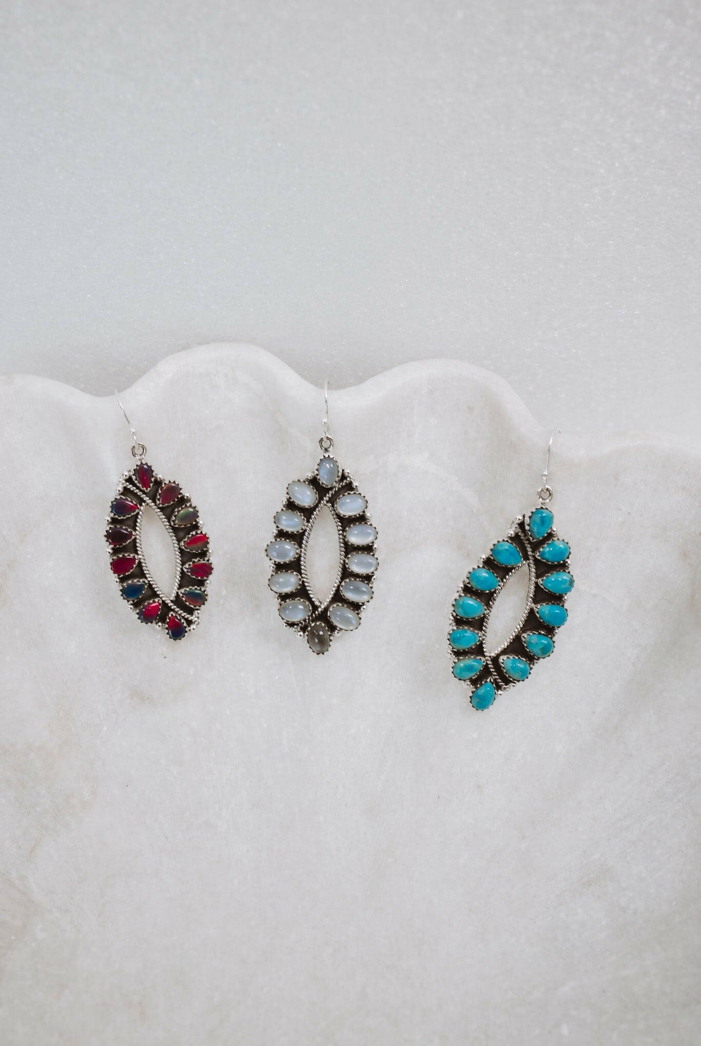 Perfect Fit Sterling Silver Stone Cluster Earrings-Stud Earrings-Krush Kandy, Women's Online Fashion Boutique Located in Phoenix, Arizona (Scottsdale Area)